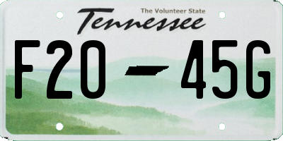TN license plate F2045G