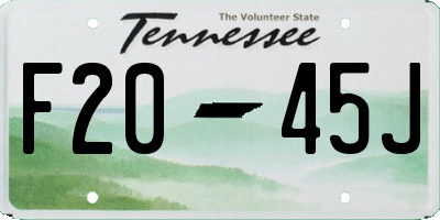 TN license plate F2045J