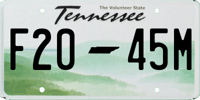 TN license plate F2045M