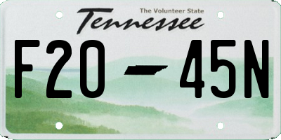 TN license plate F2045N