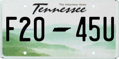TN license plate F2045U