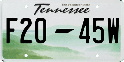 TN license plate F2045W