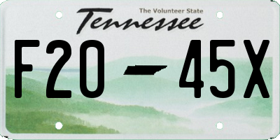 TN license plate F2045X