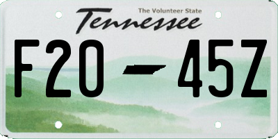 TN license plate F2045Z