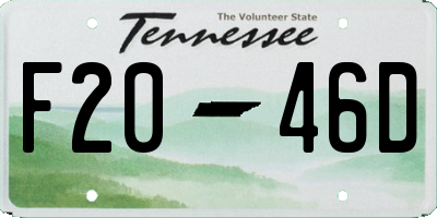 TN license plate F2046D