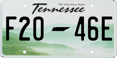 TN license plate F2046E