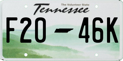 TN license plate F2046K