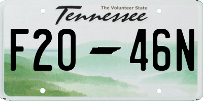 TN license plate F2046N