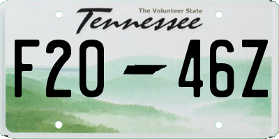TN license plate F2046Z