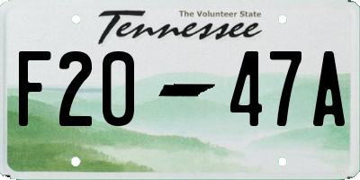 TN license plate F2047A