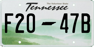 TN license plate F2047B