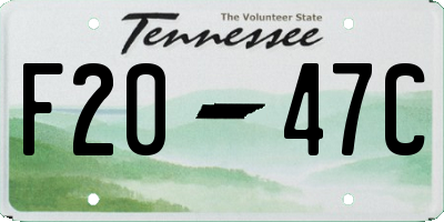 TN license plate F2047C
