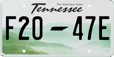 TN license plate F2047E