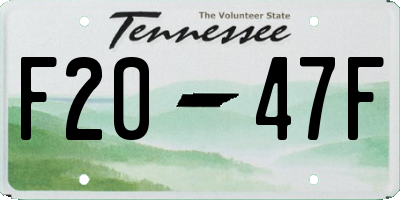 TN license plate F2047F