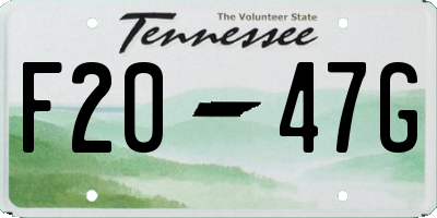 TN license plate F2047G
