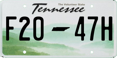 TN license plate F2047H
