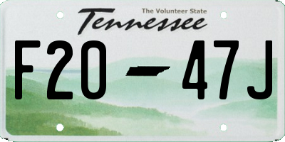TN license plate F2047J