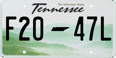 TN license plate F2047L