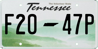 TN license plate F2047P