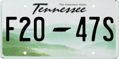 TN license plate F2047S