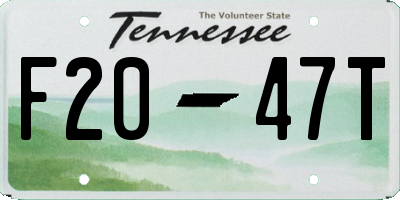 TN license plate F2047T
