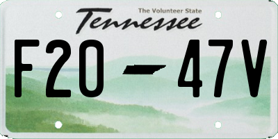 TN license plate F2047V