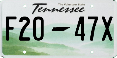 TN license plate F2047X