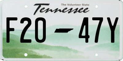 TN license plate F2047Y
