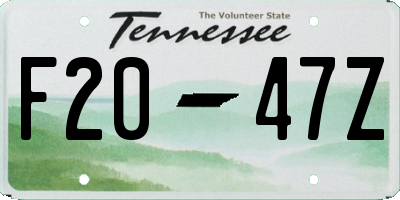 TN license plate F2047Z