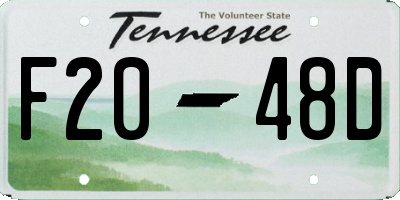 TN license plate F2048D