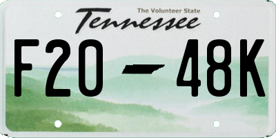 TN license plate F2048K