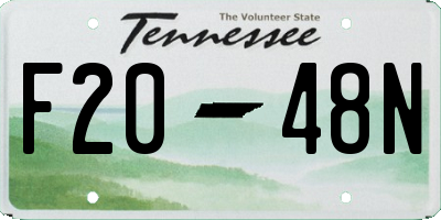 TN license plate F2048N