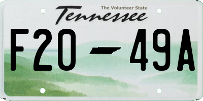 TN license plate F2049A