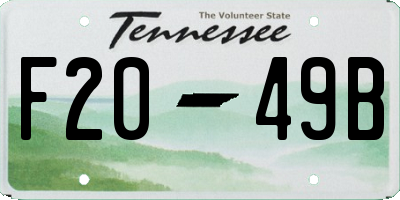 TN license plate F2049B