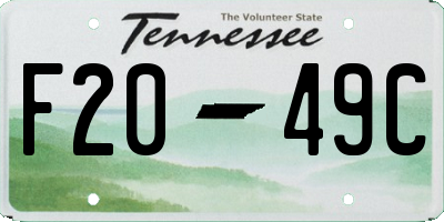 TN license plate F2049C