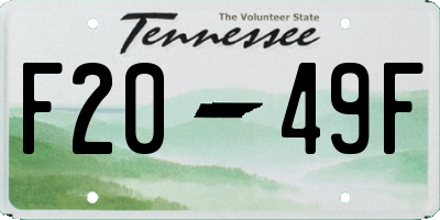 TN license plate F2049F