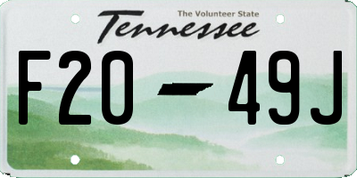 TN license plate F2049J