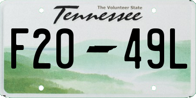 TN license plate F2049L