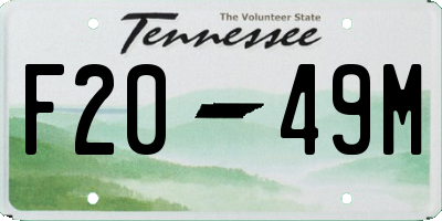 TN license plate F2049M
