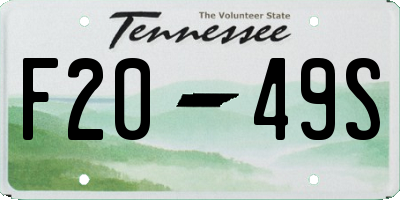 TN license plate F2049S