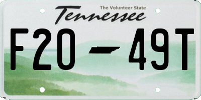 TN license plate F2049T