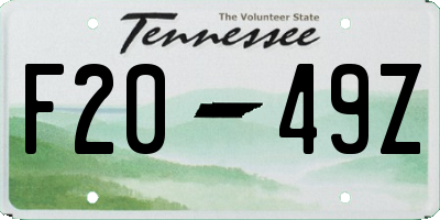 TN license plate F2049Z
