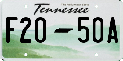 TN license plate F2050A