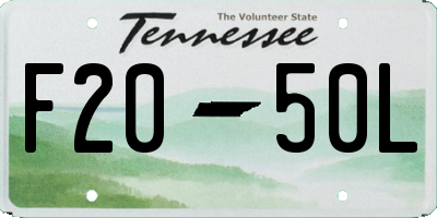 TN license plate F2050L
