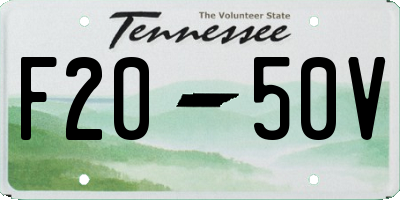 TN license plate F2050V
