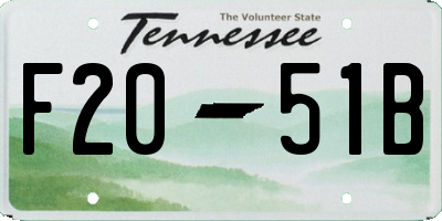 TN license plate F2051B