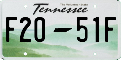 TN license plate F2051F