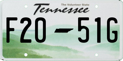 TN license plate F2051G