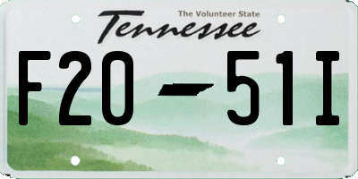 TN license plate F2051I