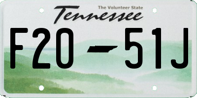 TN license plate F2051J